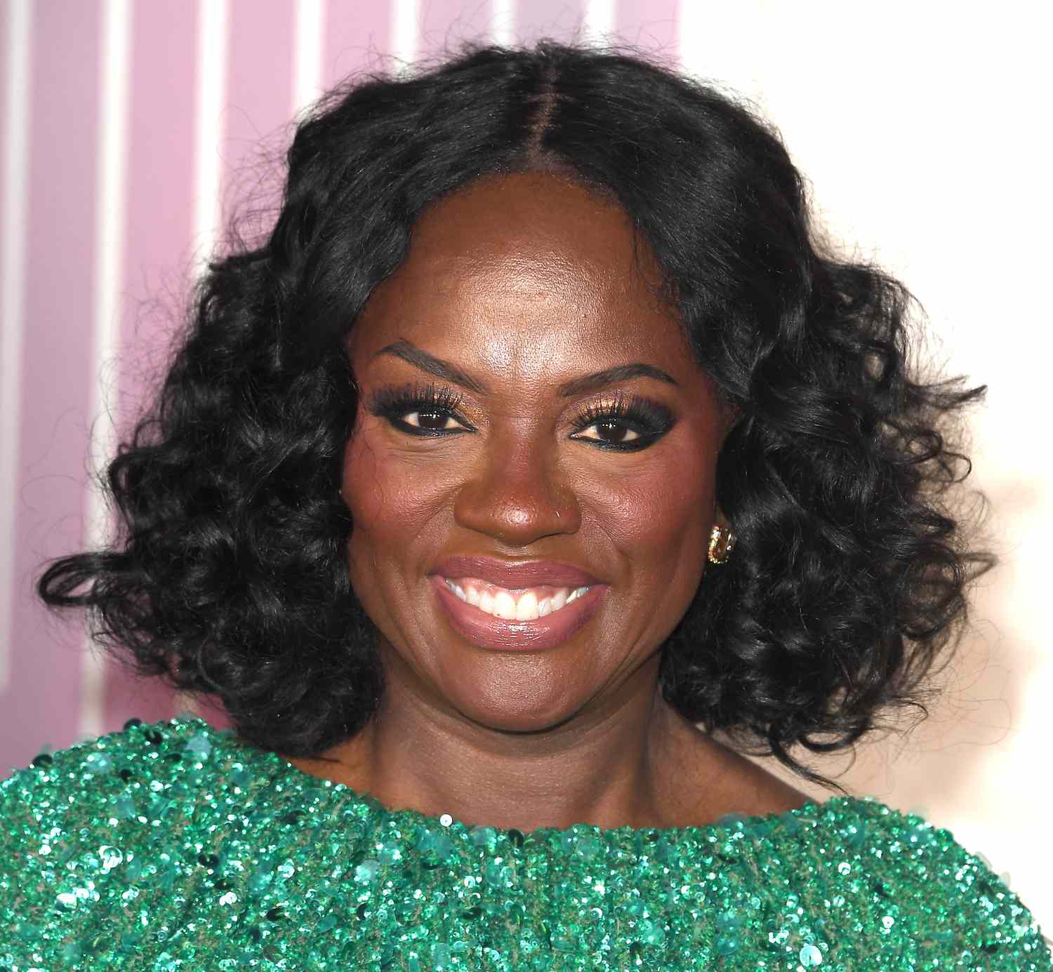 Viola Davis wears a curly center-parted bob to The Hunger Games premiere