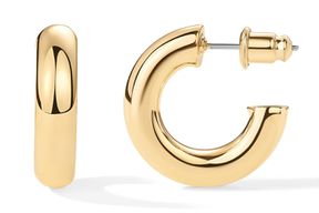 PAVOI 14K Gold Plated Lightweight Chunky Open Hoops