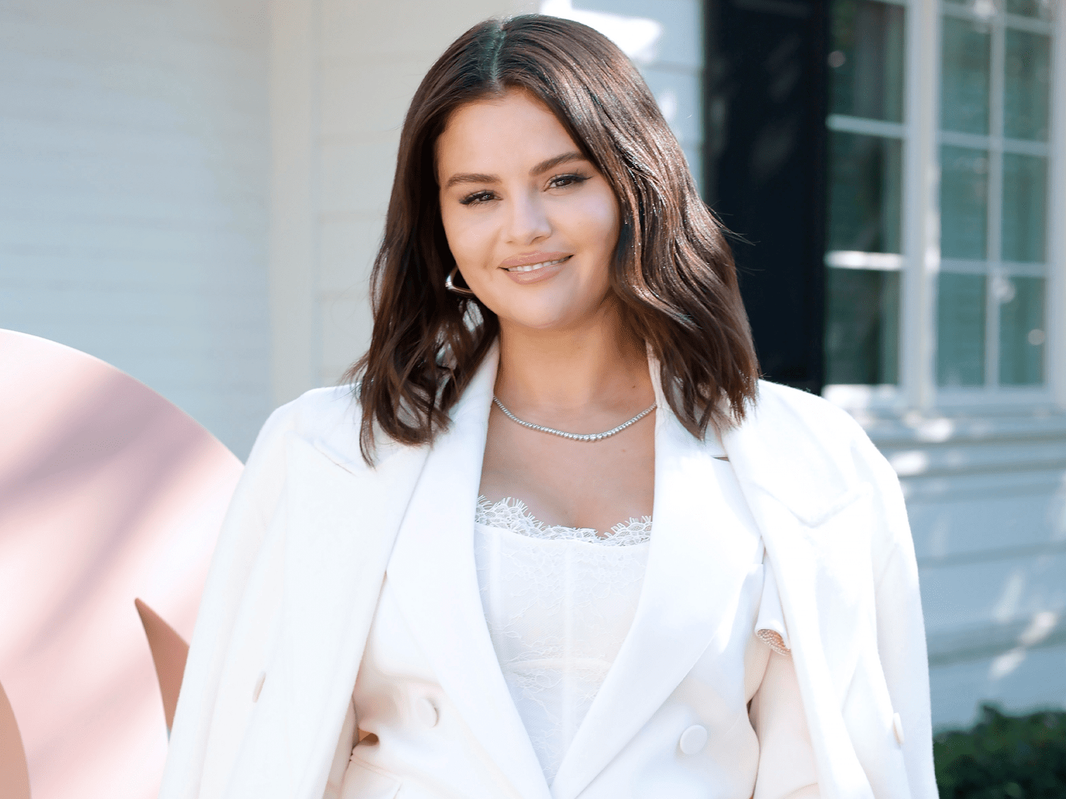 Selena Gomez wearing white
